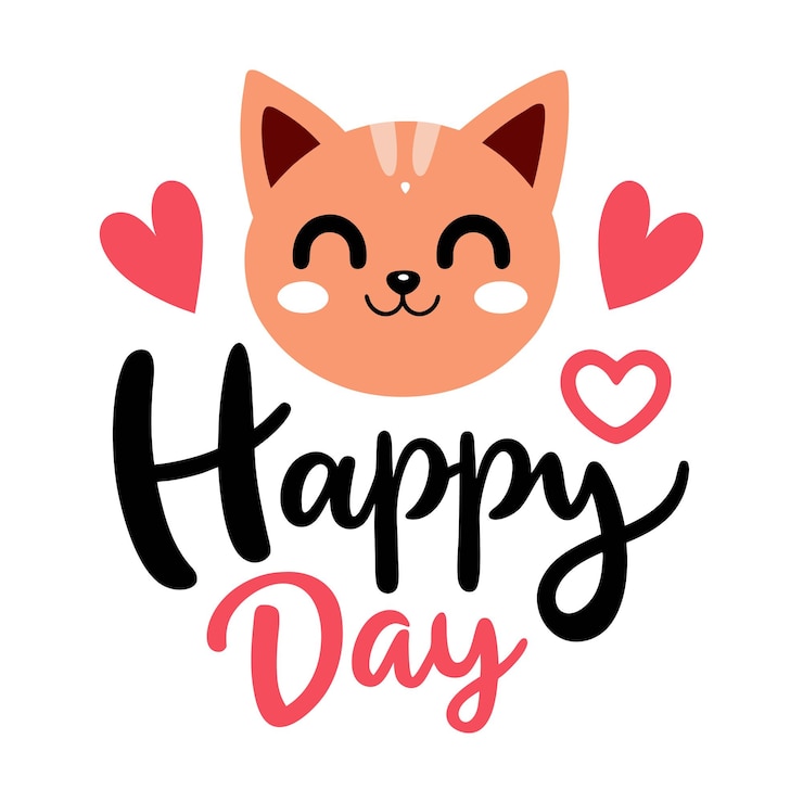 Вектор типография happy day векторная художественная иллюстрация
