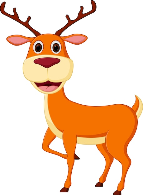 Vector happy deer cartoon