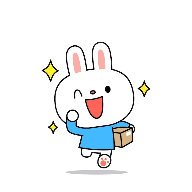 Happy delivery rabbit