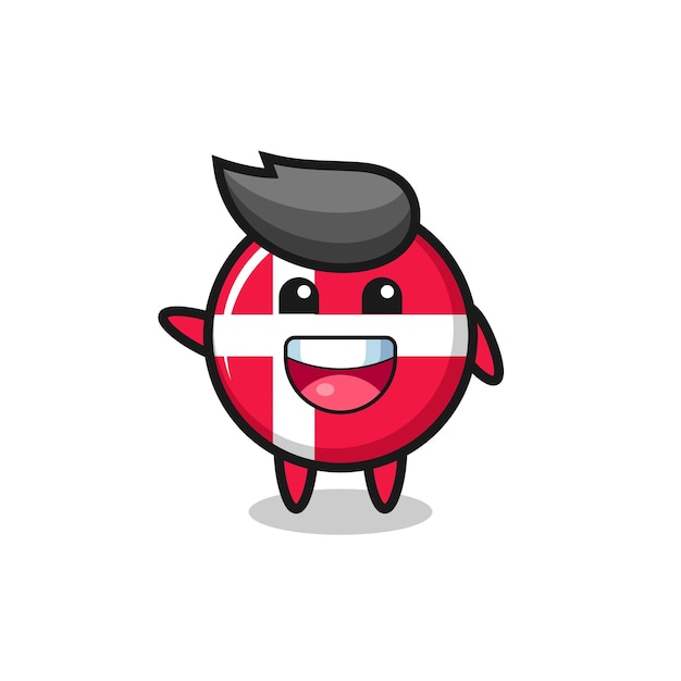 Happy denmark flag cute mascot character cute design