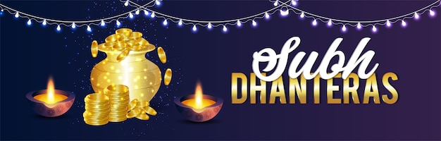 Счастливый баннер Dhanteras