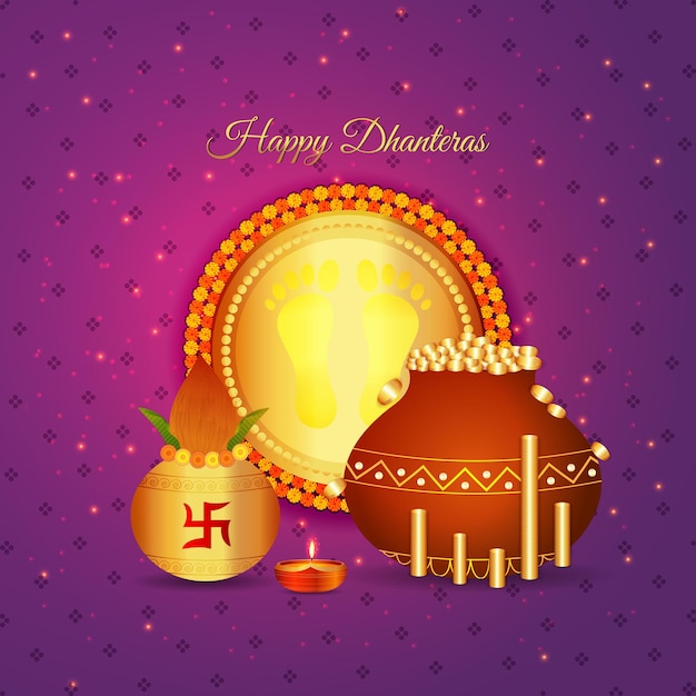 행복 한 Dhanteras 축 하 배경