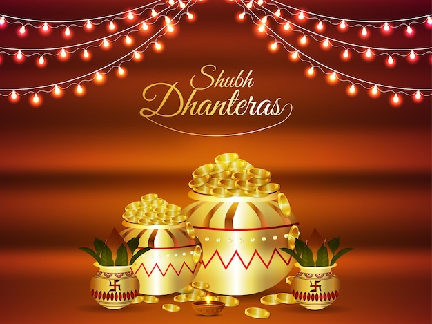 행복 한 dhanteras 축 하 인사말 카드