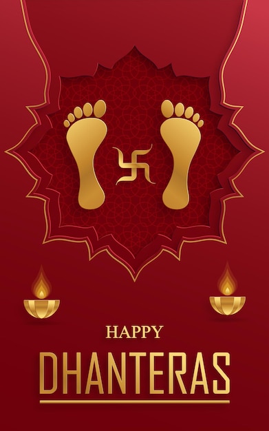 Vector happy dhanteras festival card