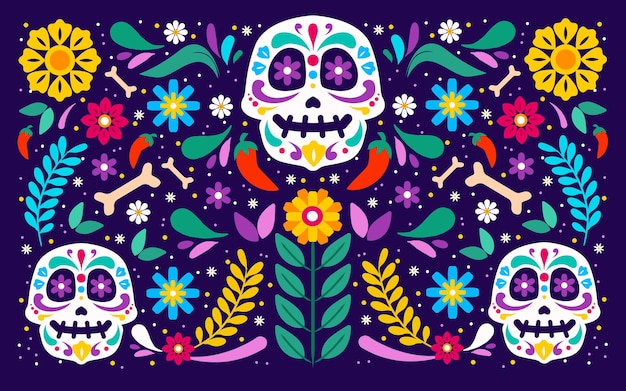Happy Dia De Muertos Background