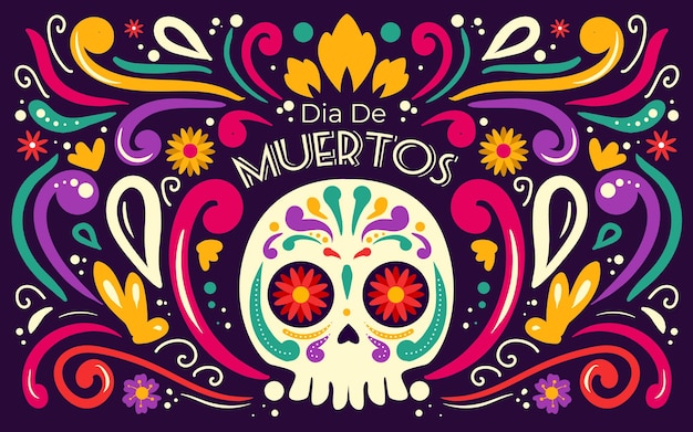 happy dia de muertos background