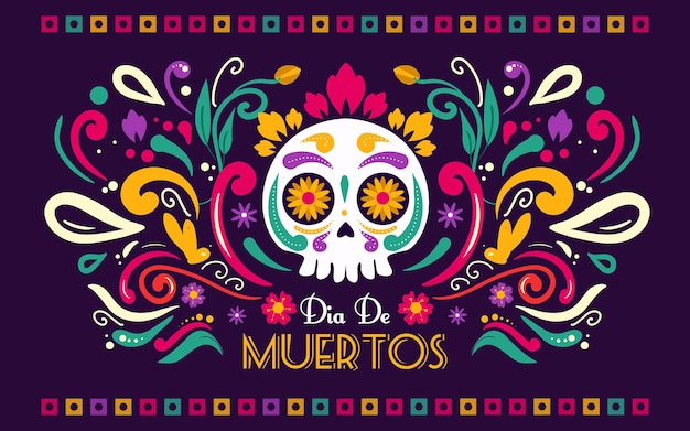 Happy Dia De Muertos Background