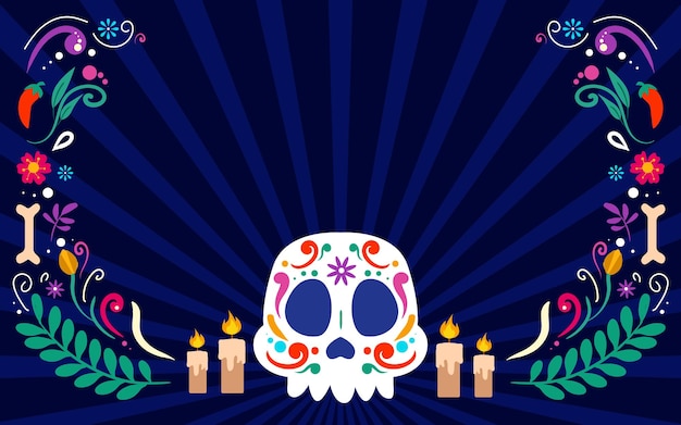 행복한 Dia De Muertos 배경