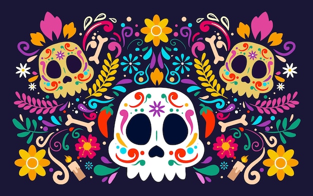 행복한 Dia De Muertos 배경