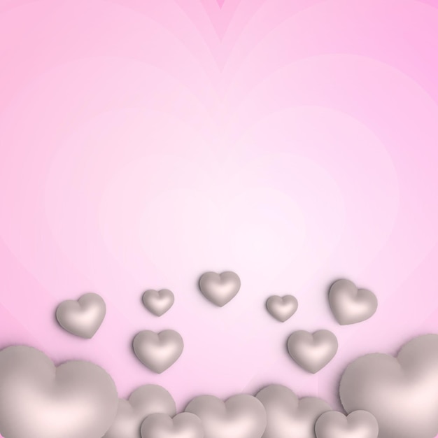 Happy Dia Dos Namorados Pink Grey Hearts Background Social Media Design Banner Бесплатные векторы