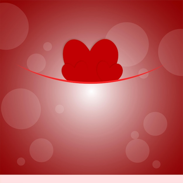 Felice dia dos namorados red hearts background social media design banner vettore gratuito