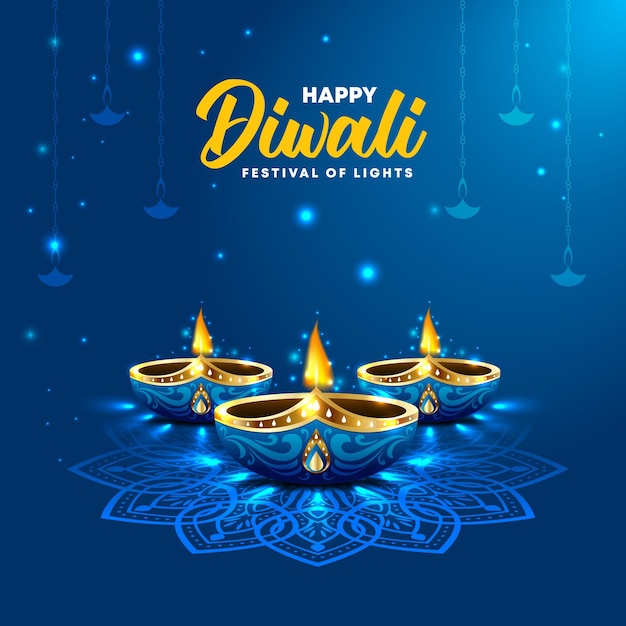 Happy diwali background with decorative background l diwali festival