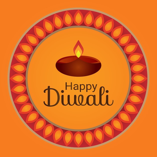 Happy Diwali Background with Rangoli Frame