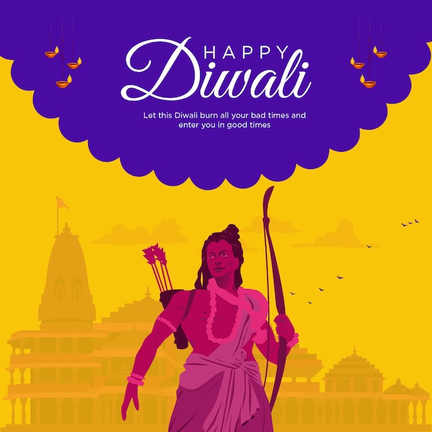 Happy Diwali banner design template