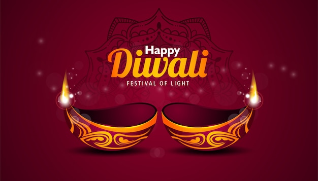 Happy diwali banner template