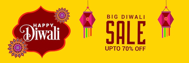 happy diwali big sale banner stock