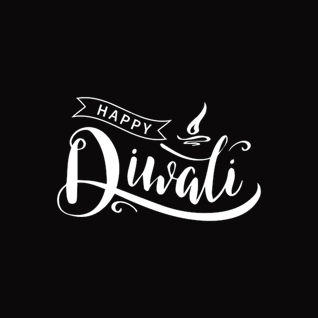 Disegno di scrittura di calligrafia di diwali felice