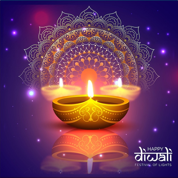 Vector happy diwali celebration background.