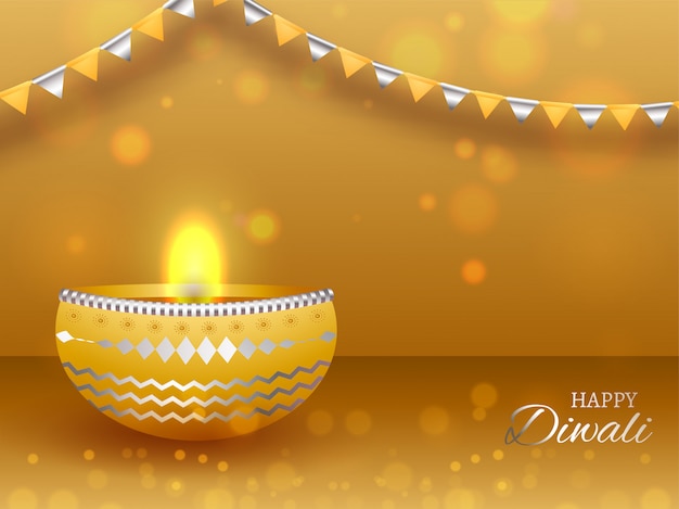 Vector happy diwali celebration concept.