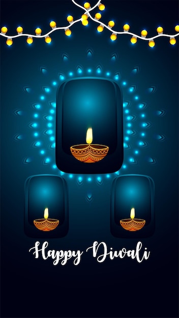 Vector happy diwali celebration flyer