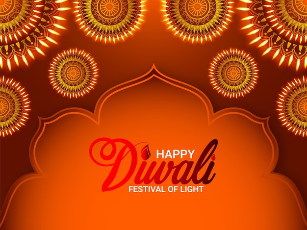 Vector happy diwali celebration greeting card the festival of light