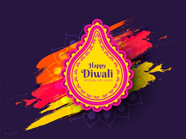 Happy diwali celebration greeting card