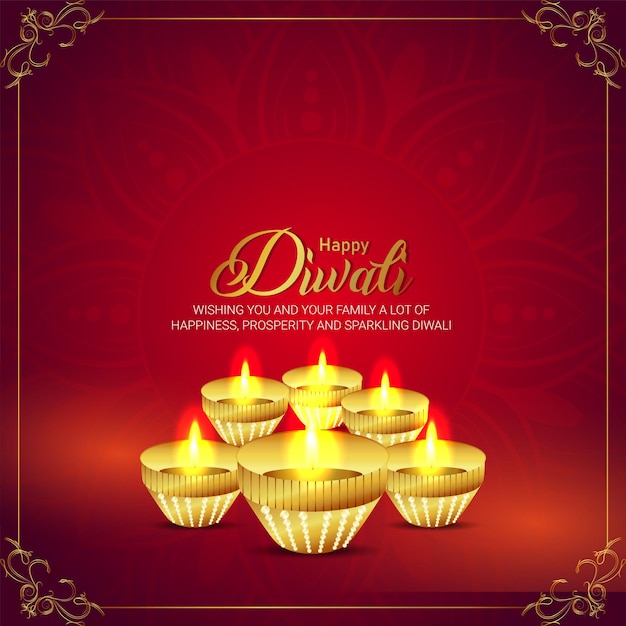 Vector happy diwali celebration greeting card