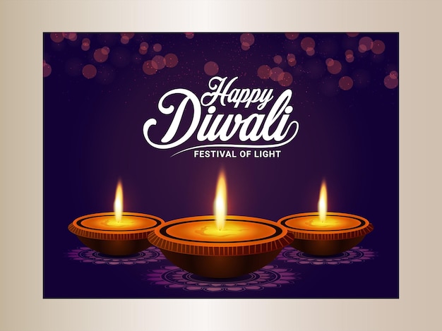 Happy diwali celebration indian festival greeting card