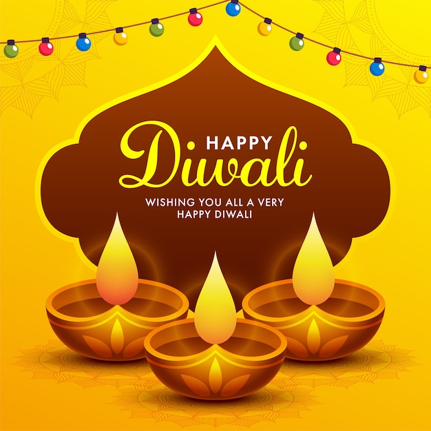 Vettore felice diwali concept