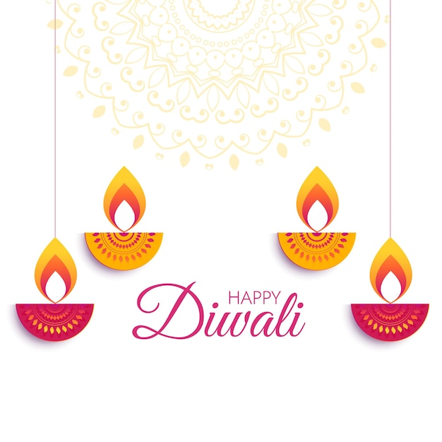 Vettore felicità diwali design creativo di cartoline di auguri