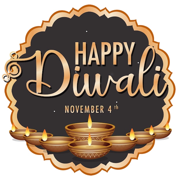 Felice giorno di diwali logo design