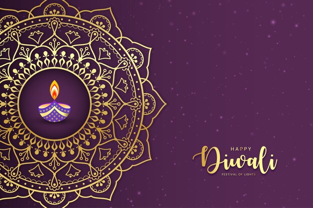 Happy diwali decorative greeting background