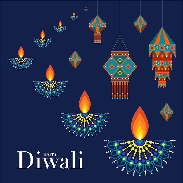 Felice diwali deepavali o dipavali il festival