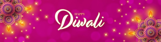 Vettore felice diwali deepavali il festival indiano