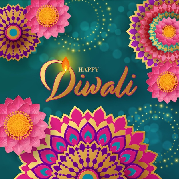 Felice diwali deepavali il festival indiano