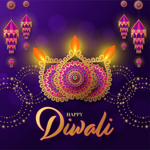 Felice diwali deepavali il festival indiano