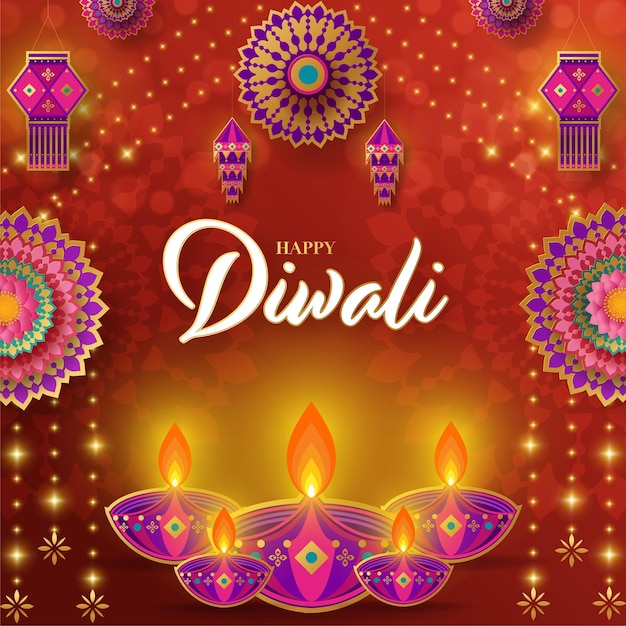 Felice diwali deepavali il festival indiano