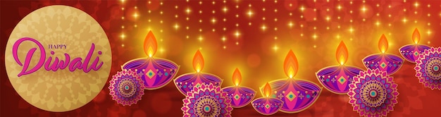 Vettore felice diwali deepavali il festival indiano