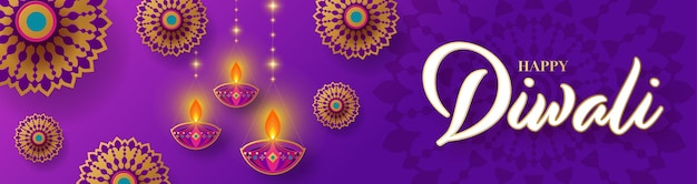 Vettore felice diwali deepavali il festival indiano