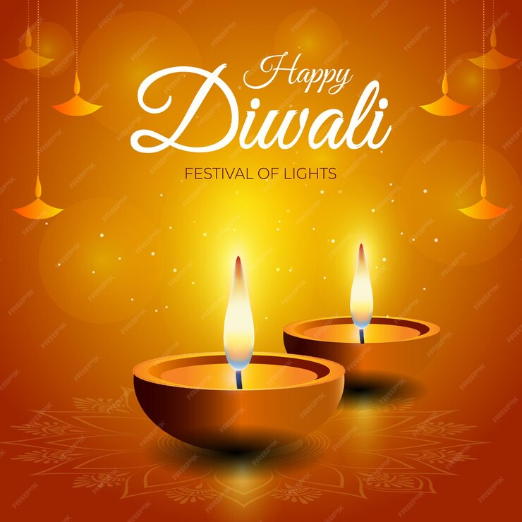 Premium Vector | Happy diwali design with diya oil lamp hindu festival ...