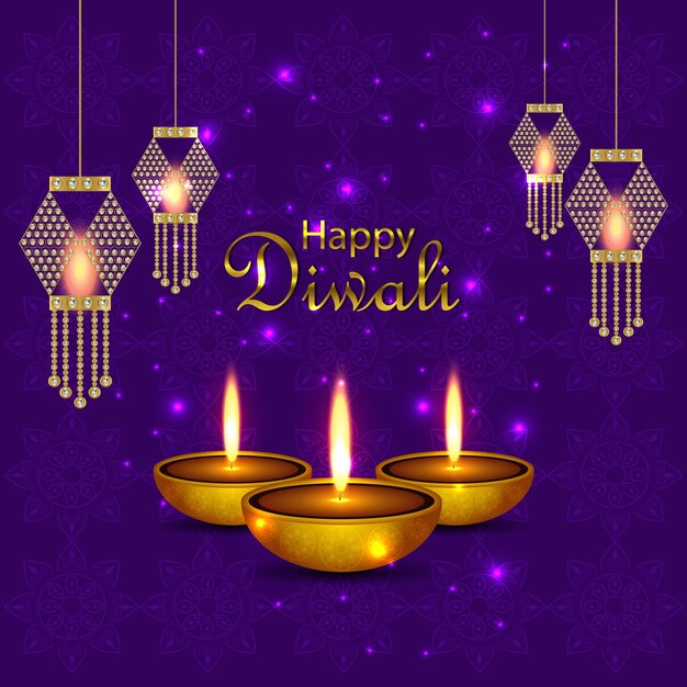 Vettore felice diwali design