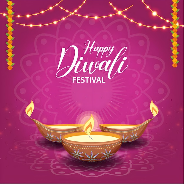 Happy diwali fastival of lights post template