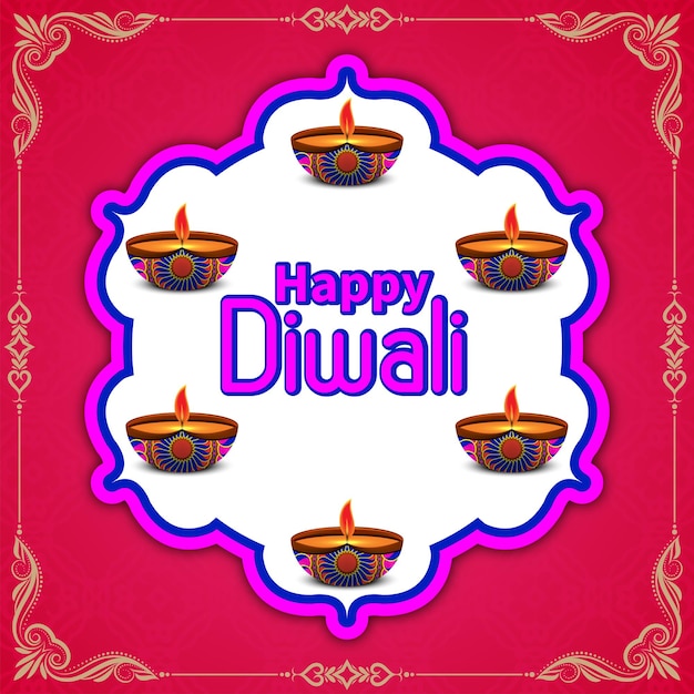 Happy diwali festival background and social media post design