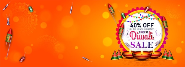 Sfondo del festival di diwali felice per l'intestazione del sito web
