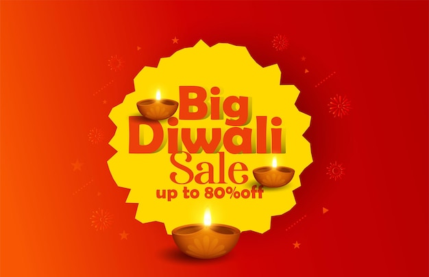 Happy Diwali festival background with realistic oil lamp. Diwali background design for banner, poste