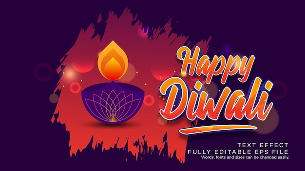 Happy Diwali Festival Celebration Teksteffect Lettertype