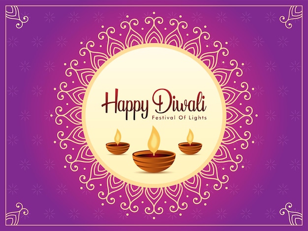 happy diwali festival celebration with decorative background