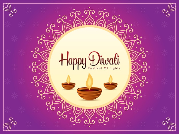 Happy diwali festival celebration with decorative background