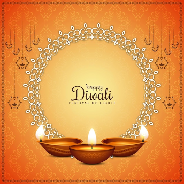 Vettore di progettazione decorativa classica del fondo di festival di diwali felice