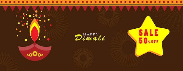 Happy Diwali festival Diwali holiday Background with rangoli Diwali celebration greeting card